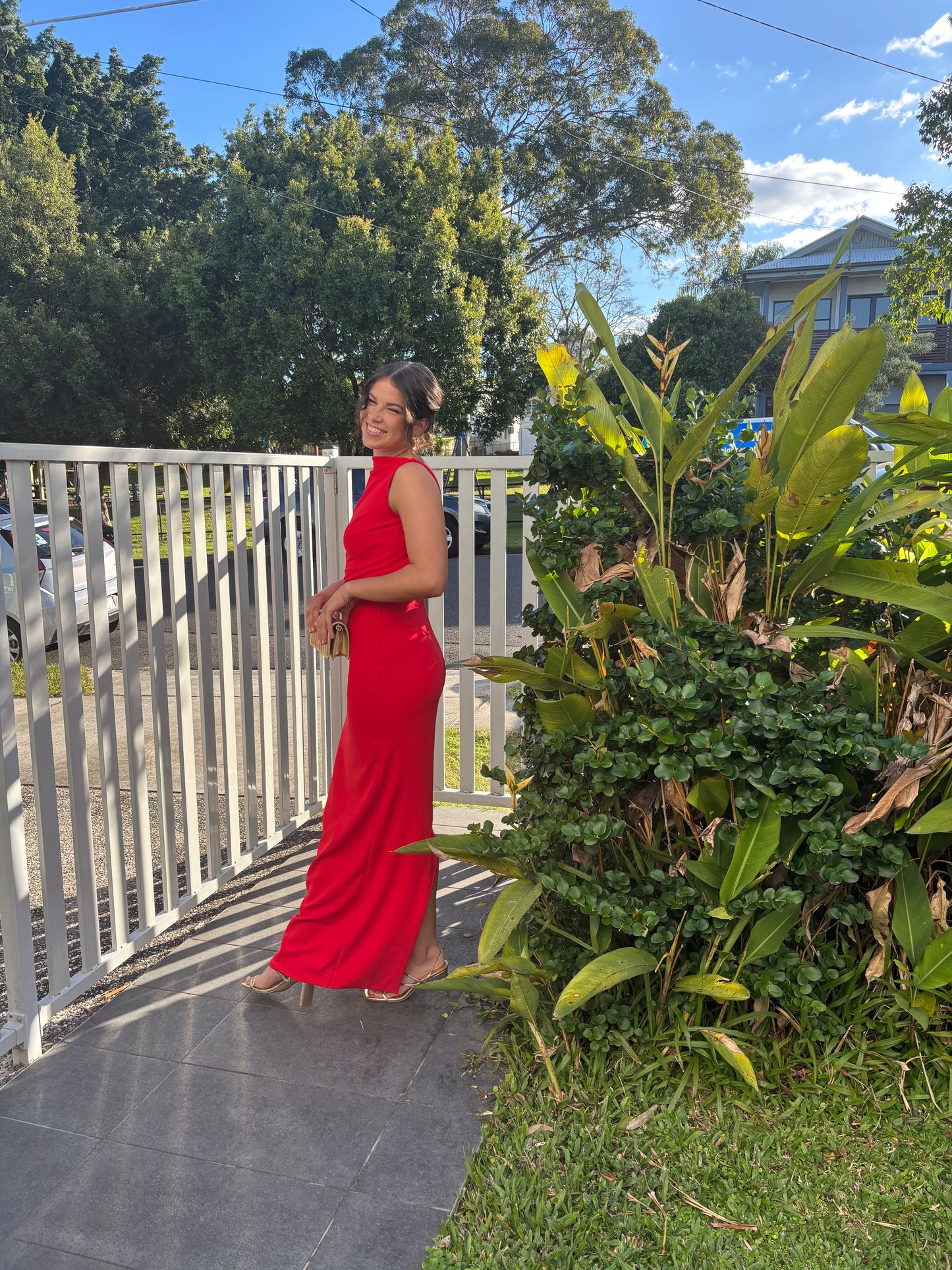 Verona Gown in Cherry Red