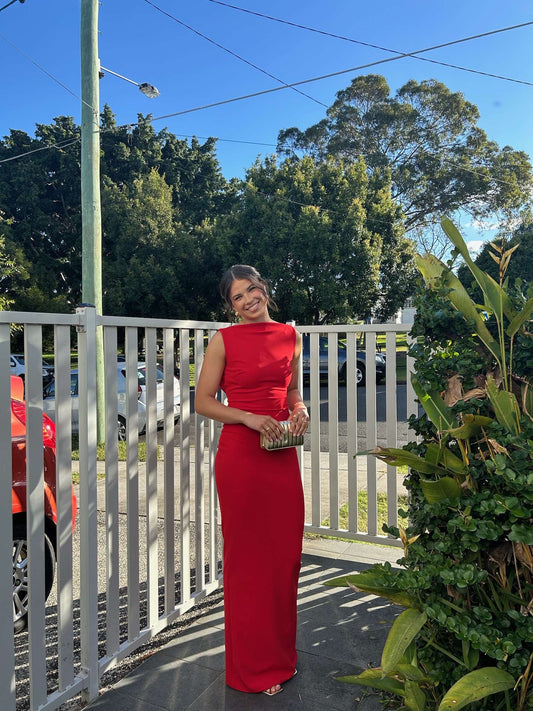 Verona Gown in Cherry Red