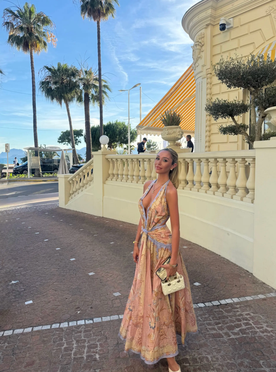 Indra Plunge Halter Maxi Dress